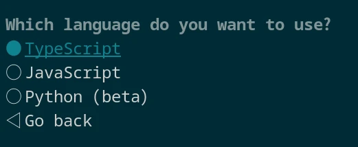 Which language do you want to use?